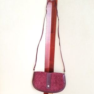 Vintage Peruzzi Italian Leather Suede Curved Bag Purse